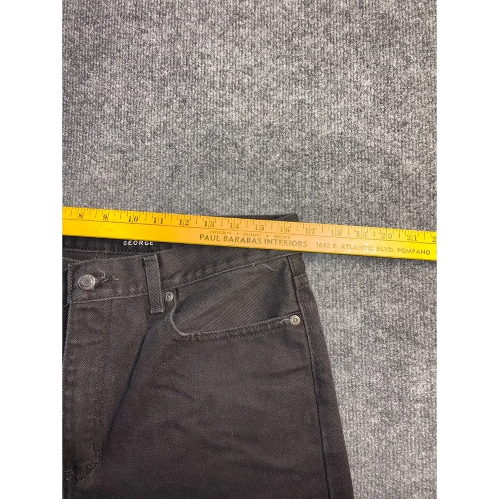 George Jeans Men's 34x32‎ Black Denim Regular Fit Grunge Streetwear Straight Leg